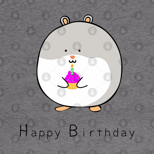 Cute hamster happy birthday by wordspotrayal